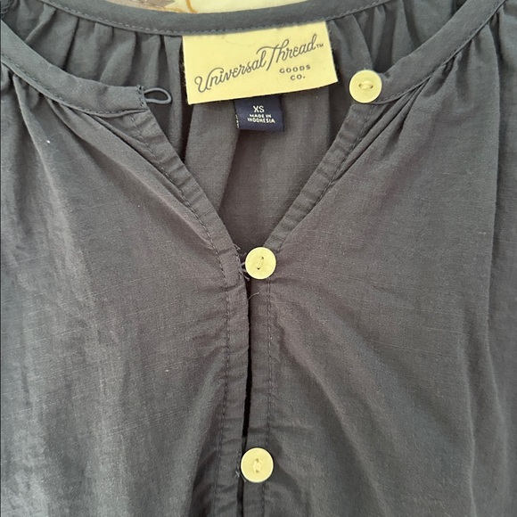 Universal Thread Dark Blue Button-Up Top - Picture 3 of 3